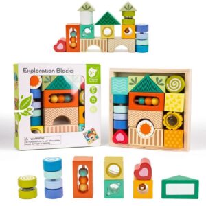 Montessori medinės sensorinės kaladėlės vaikams