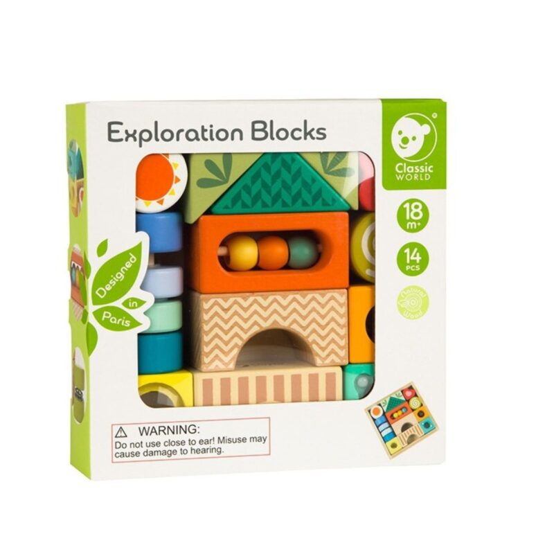 Montessori medinės sensorinės kaladėlės vaikams