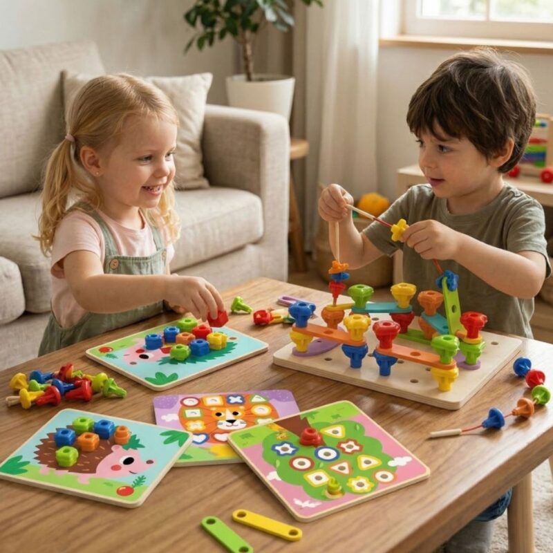 Kūrybinis rinkinys su spalvotais varžtais – Tooky Toy