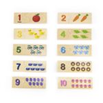 Medinė Montessori dėlionė vaikams "Skaičiai" – Viga