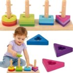 Tooky Toy geometrinė kaladėlių rūšiuoklė