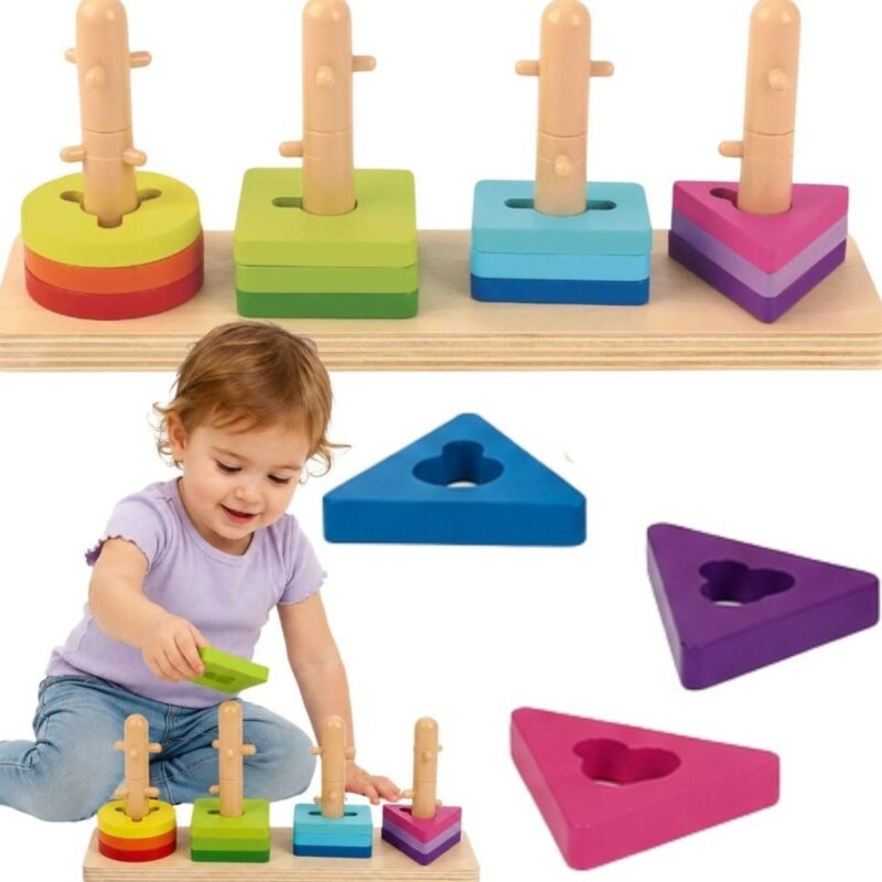 Tooky Toy geometrinė kaladėlių rūšiuoklė