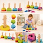 Tooky Toy geometrinė kaladėlių rūšiuoklė