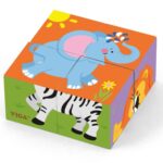 Medinė dėlionė vaikams nuo 2 metų „Zoo“ (4 det.) – Viga
