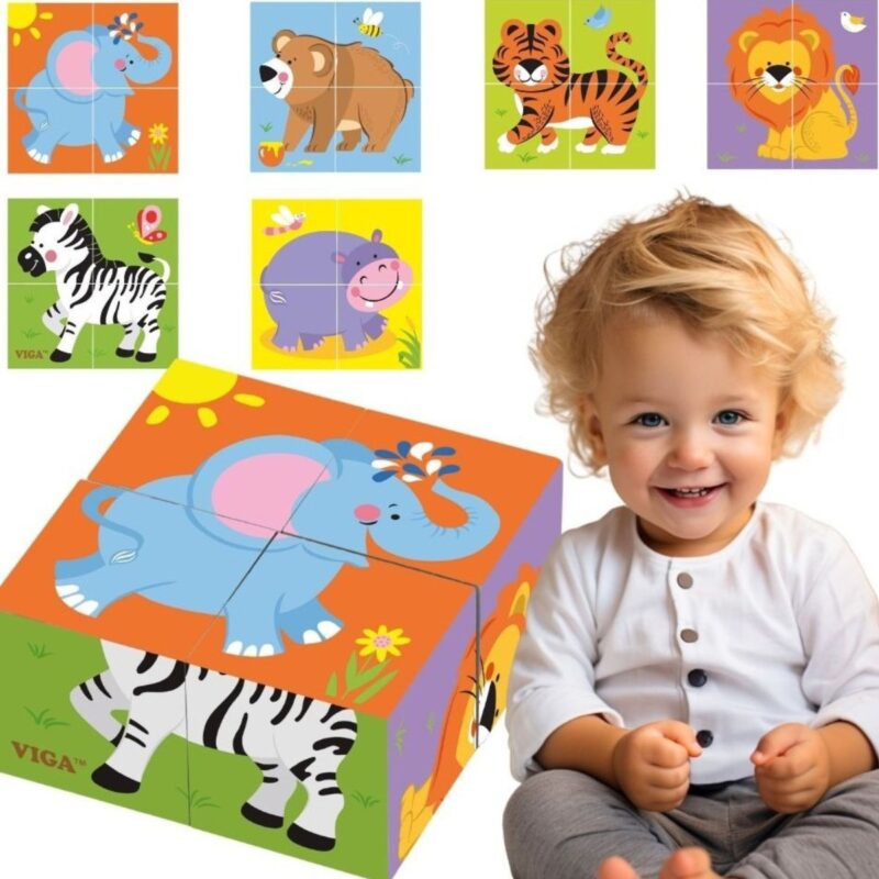 Medinė dėlionė vaikams nuo 2 metų „Zoo“ (4 det.) – Viga Medinė dėlionė vaikams nuo 2 metų „Zoo“ (4 det.) – Viga