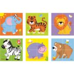 Medinė dėlionė vaikams nuo 2 metų „Zoo“ (4 det.) – Viga