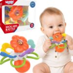 Sensorinis barškutis-kramtukas kūdikiams – Woopie Baby