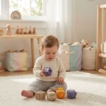 Minkštų sensorinių kaladėlių rinkinys vaikams – Woopie Baby