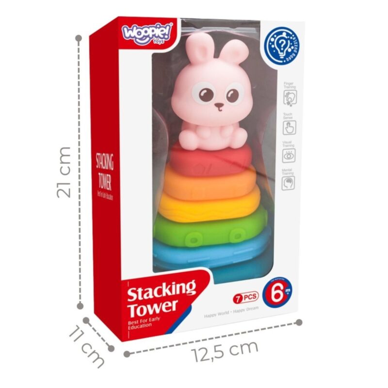 Minkštų žiedų piramidė kūdikiams – Woopie Baby