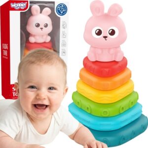 Minkštų žiedų piramidė kūdikiams – Woopie Baby