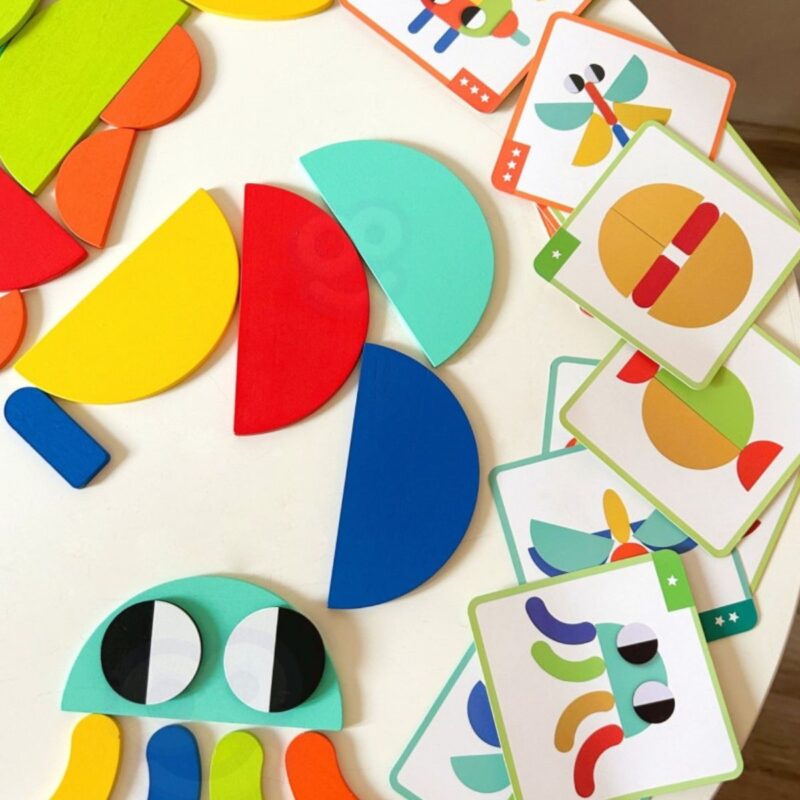 Medinė Montessori dėlionė vaikams nuo 3 metų (55 det.)