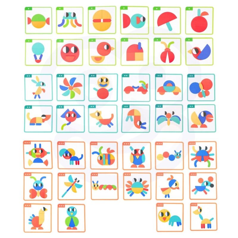 Medinė Montessori dėlionė vaikams nuo 3 metų (55 det.)