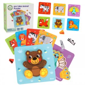 Woopie Green Montessori 6 dėlionių rinkinys "Gyvūnėliai"