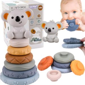 Sensorinis žiedų bokštas mažyliams „Koala“ – Woopie Baby