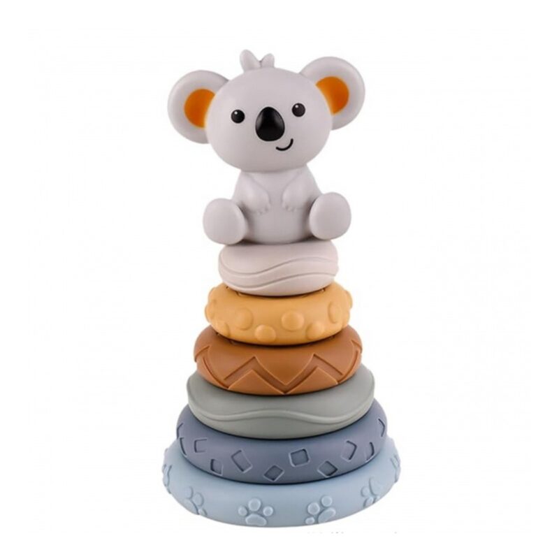 Sensorinis žiedų bokštas mažyliams „Koala“ – Woopie Baby